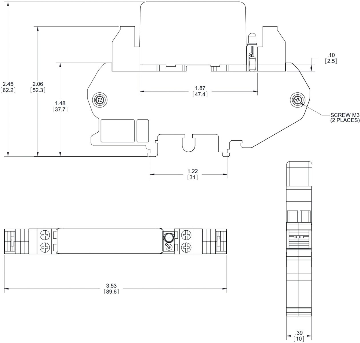 ממסר מצב מוצק לפס דין CRYDOM SSR DRA1-MPDC-D3-B
